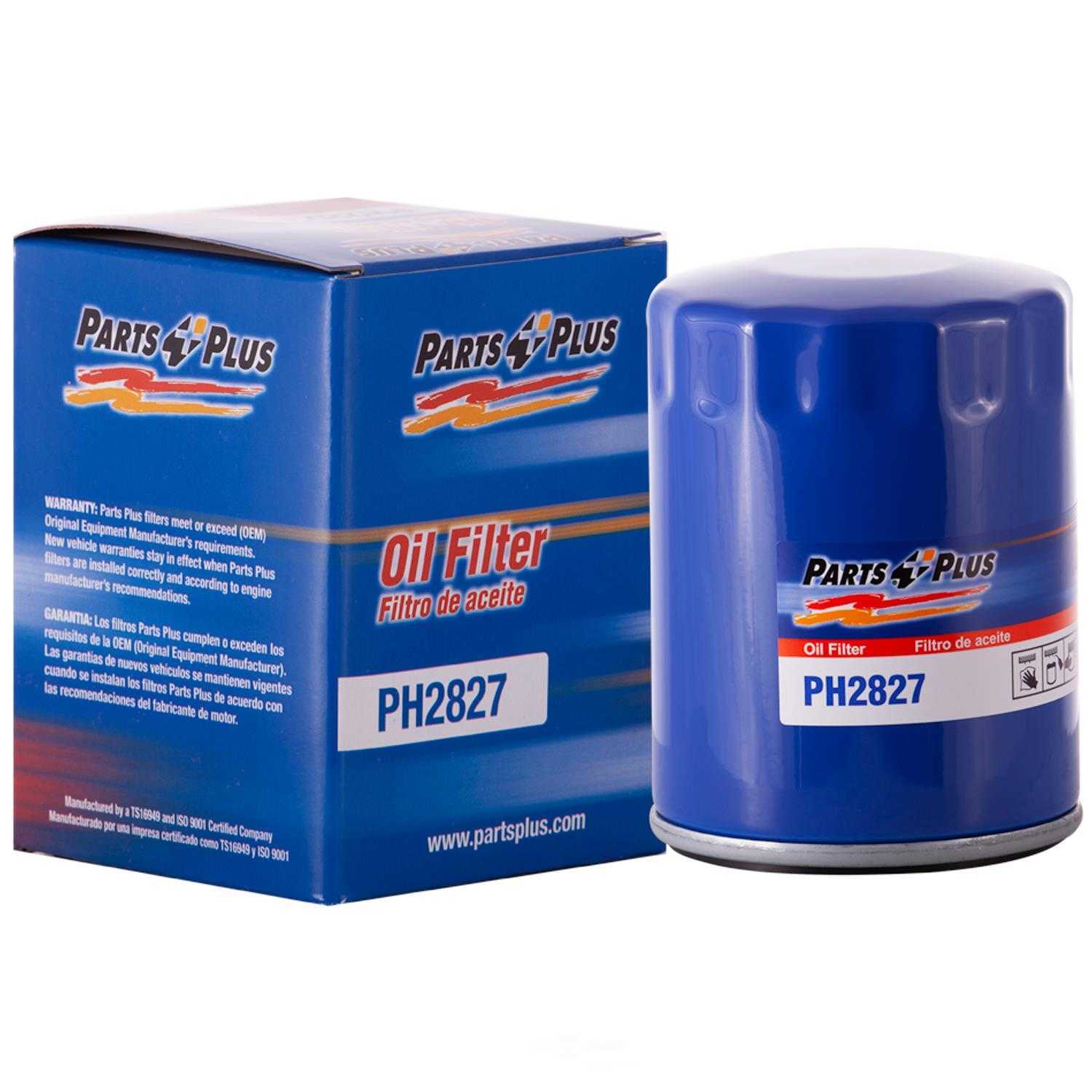 PARTS PLUS FILTERS BY PREMIUM GUARD - Standard Life Oil Filter - PLF PH2827