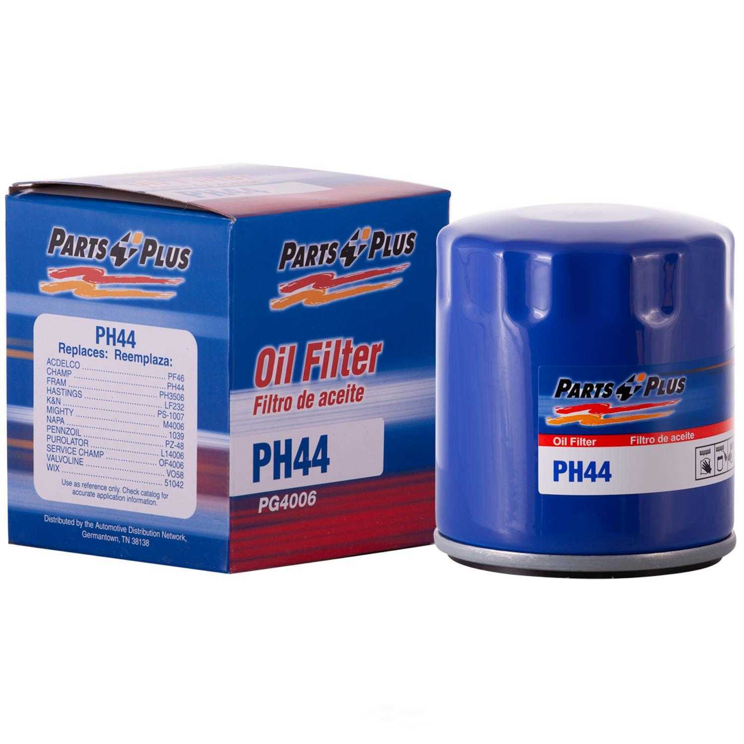PARTS PLUS FILTERS BY PREMIUM GUARD - Standard Life Oil Filter - PLF PH44
