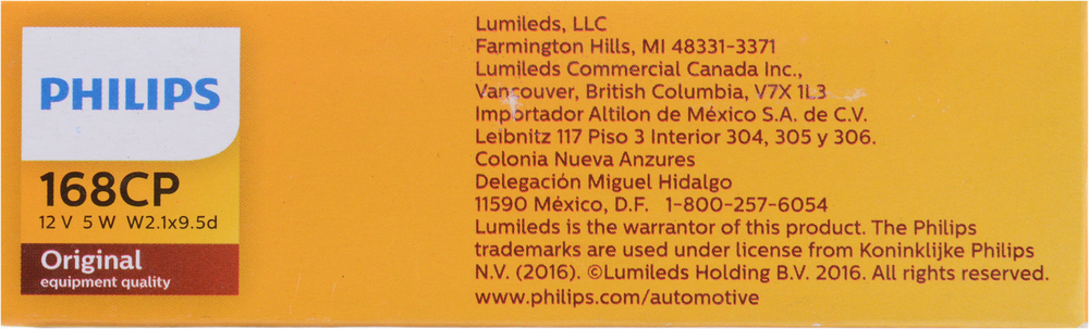 PHILIPS LIGHTING COMPANY - Standard - Multiple Commercial Pack - PLP 168CP