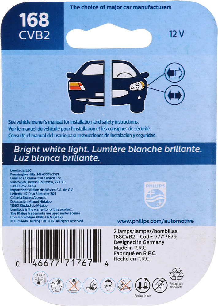 PHILIPS LIGHTING COMPANY - CrystalVision Ultra - Twin Blister Pack - PLP 168CVB2