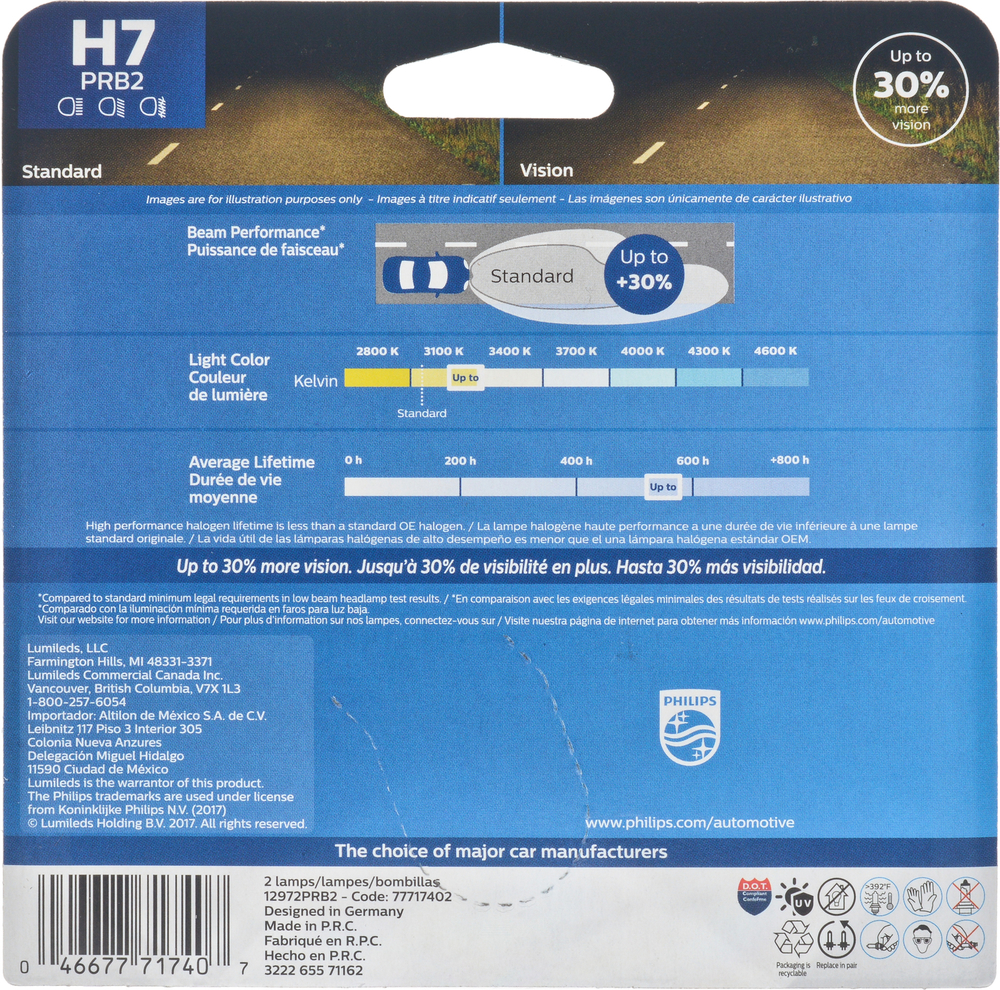 Phare avant Philips Vision H7