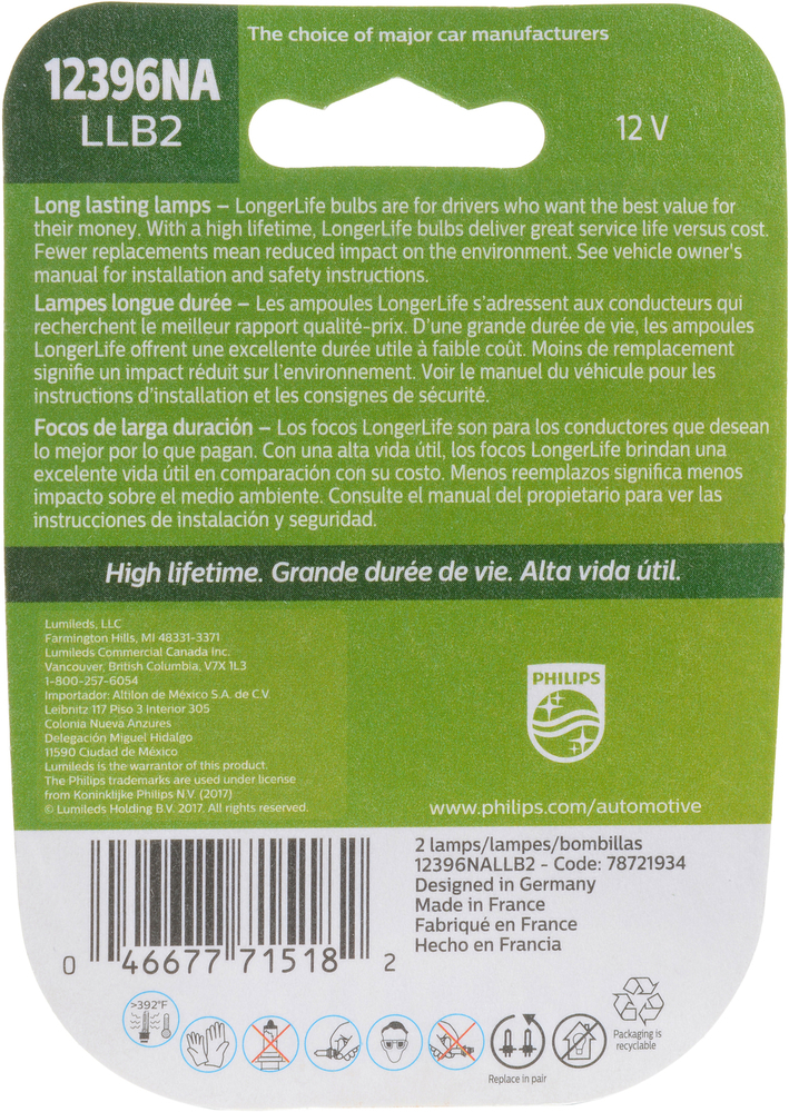 Miniature Philips LongerLife 12396 NALL