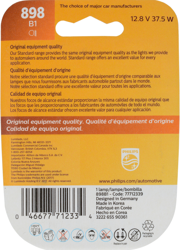 PHILIPS LIGHTING COMPANY - Standard - Single Blister Pack - PLP 898B1