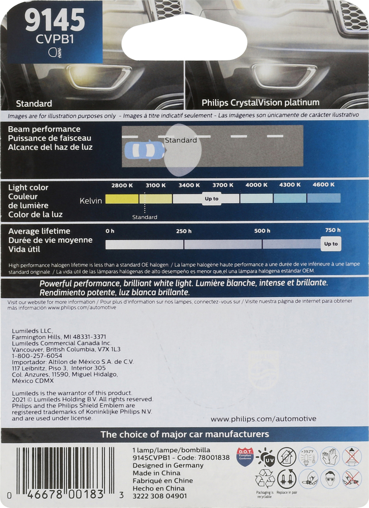Philips CrystalVision platinum Headlight 9145