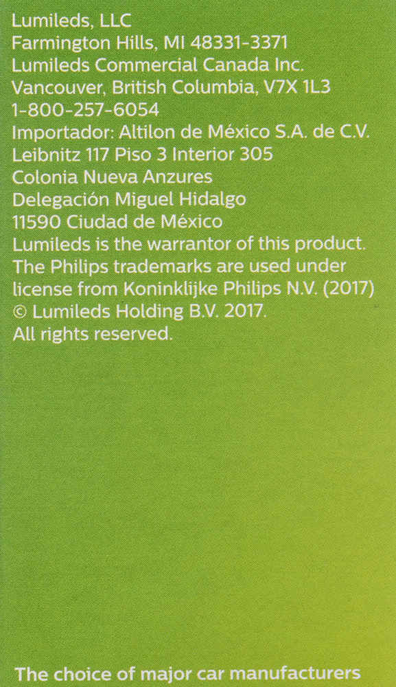 PHILIPS LIGHTING COMPANY - Longerlife - Single Commercial Pack - PLP 9005XSLLC1