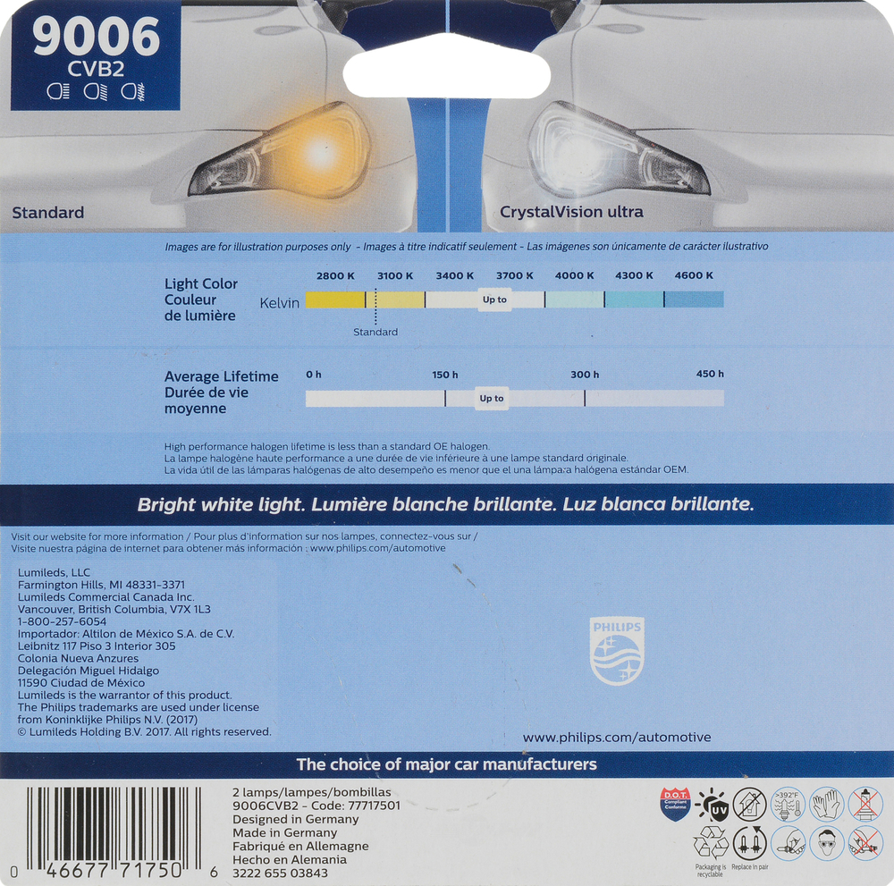 PHILIPS LIGHTING COMPANY - Crystalvision Ultra - Twin Blister Pack - PLP 9006CVB2
