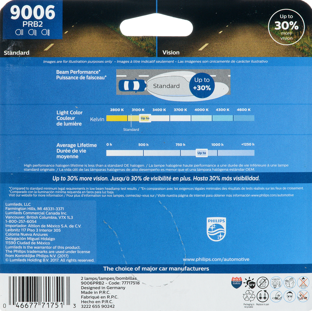 PHILIPS LIGHTING COMPANY - Vision - Twin Blister Pack - PLP 9006PRB2