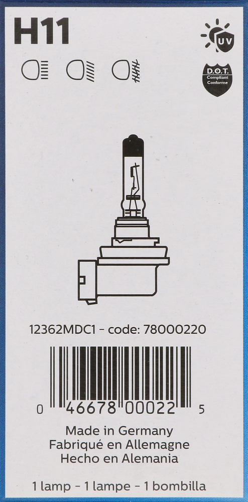 PHILIPS LIGHTING COMPANY - MasterDuty Single Commercial Pack - PLP H11MDC1