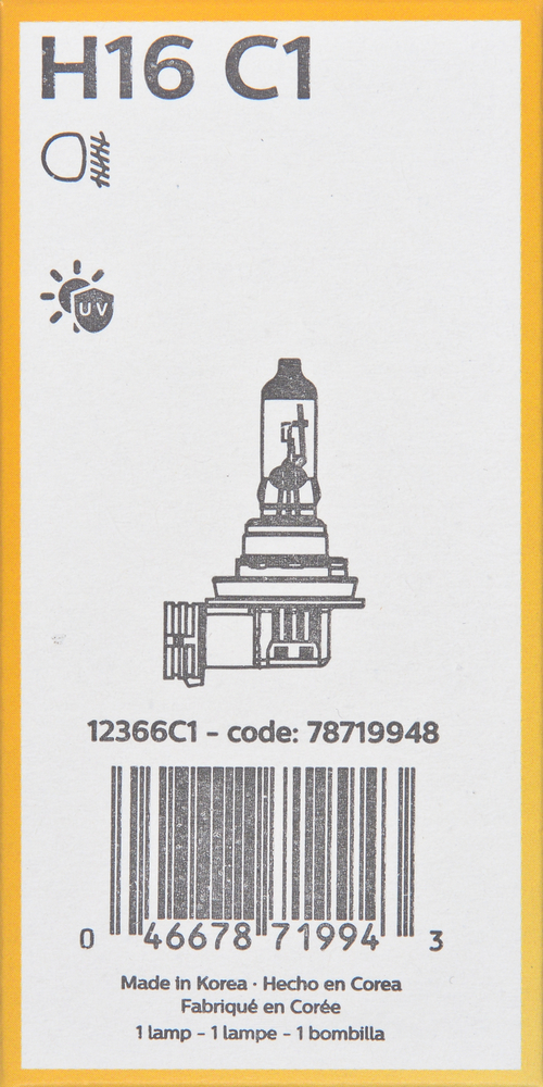 PHILIPS LIGHTING COMPANY - Standard Fog Light Bulb - Multiple Commercial Pack (Front) - PLP H16C1