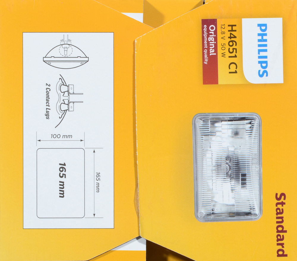 PHILIPS LIGHTING COMPANY - Standard - Single Commercial Pack (High Beam) - PLP H4651C1