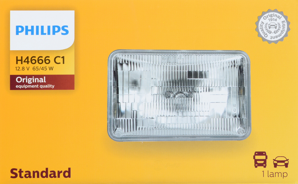 PHILIPS LIGHTING COMPANY - Standard - Single Commercial Pack (High Beam and Low Beam) - PLP H4666C1