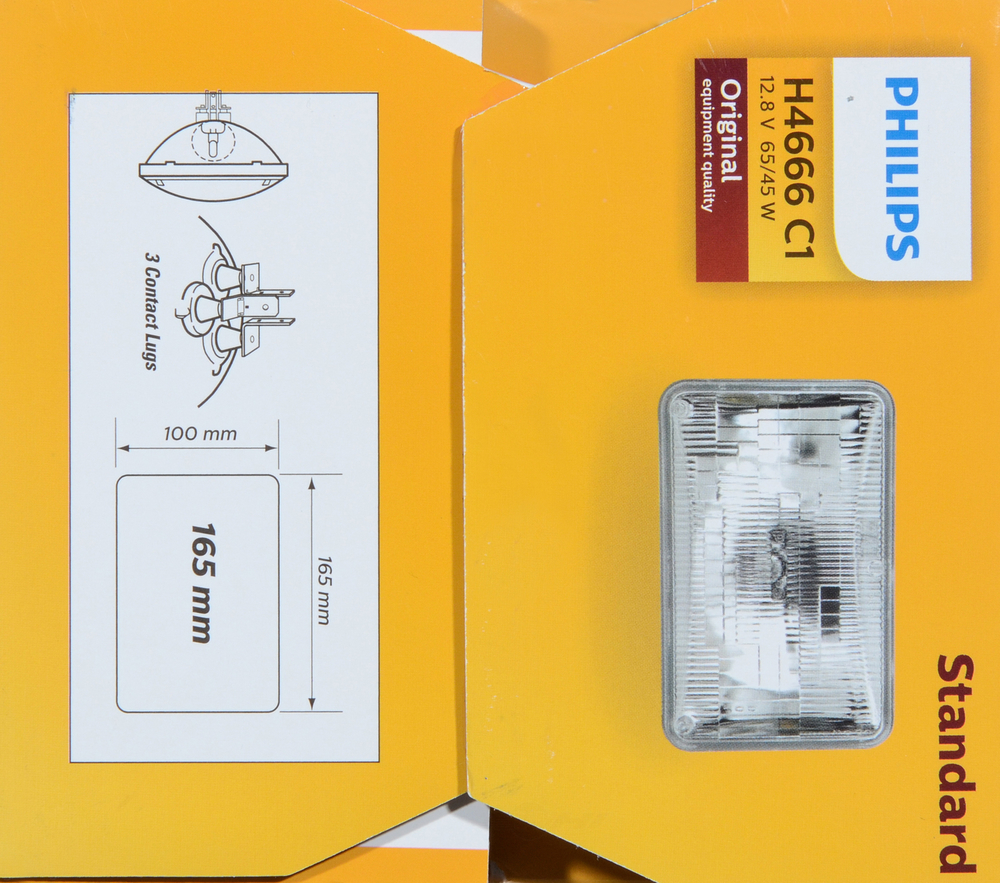 PHILIPS LIGHTING COMPANY - Standard - Single Commercial Pack (High Beam and Low Beam) - PLP H4666C1