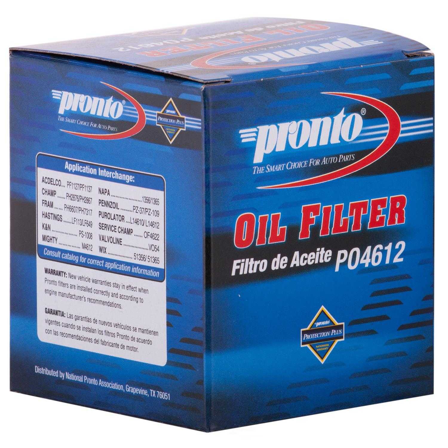 PRONTO/ID USA - Standard Life Oil Filter - PNP PO4612