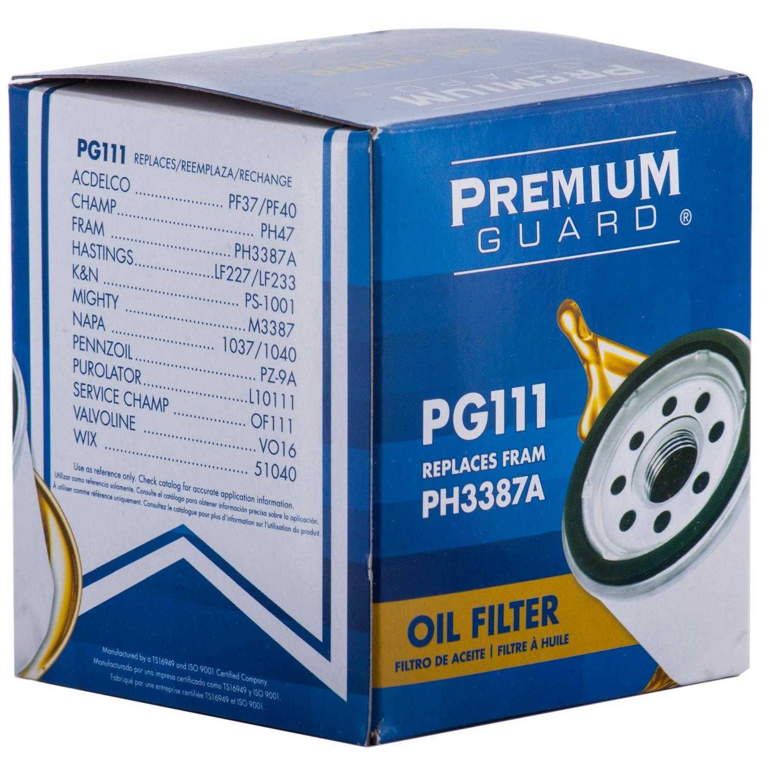 PREMIUM GUARD - Standard Life Oil Filter - PRG PG111