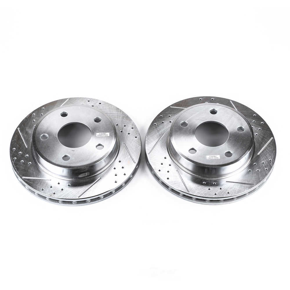 POWER STOP - Power Stop - Front Drilled, Slotted and Zinc Plated Brake Rotor Pair - C (Front) - PWS AR8763XPR