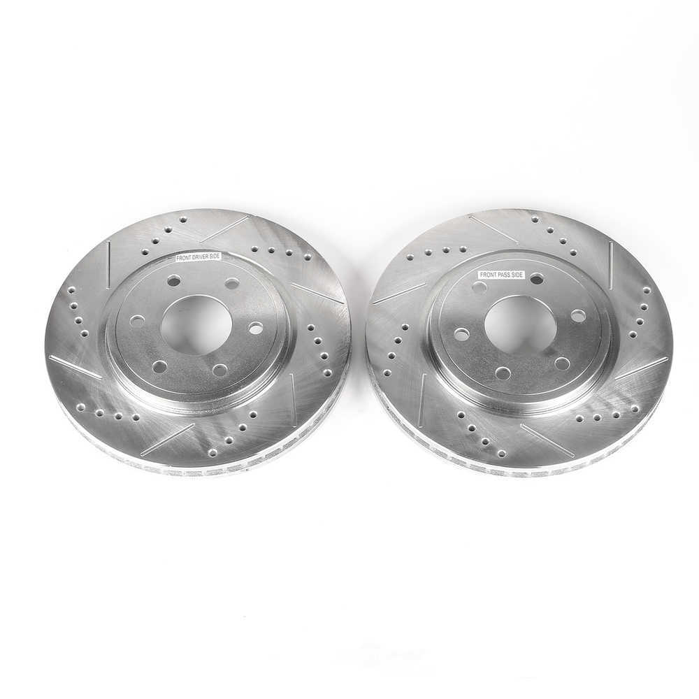 POWER STOP - Power Stop - Front Drilled, Slotted and Zinc Plated Brake Rotor Pair - C (Front) - PWS JBR1124XPR