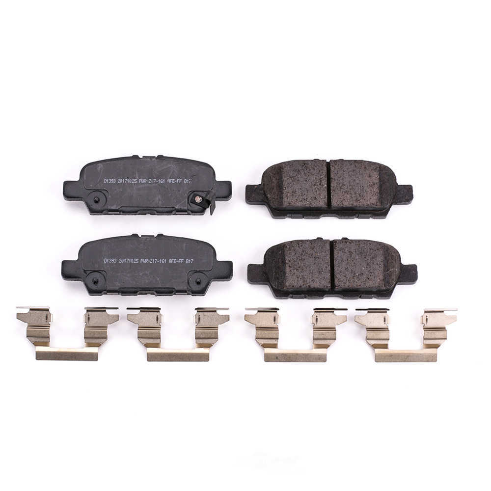 POWER STOP - Power Stop - Rear Z17 Low-Dust Ceramic Brake Pads with Hardware (Rear) - PWS 17-1393