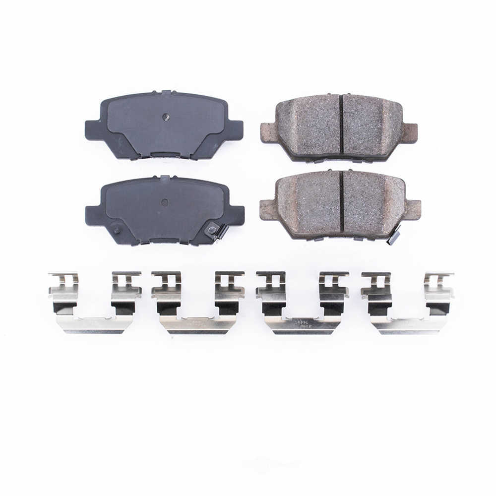 POWER STOP - Power Stop - Rear Z17 Low-Dust Ceramic Brake Pads with Hardware (Rear) - PWS 17-1090