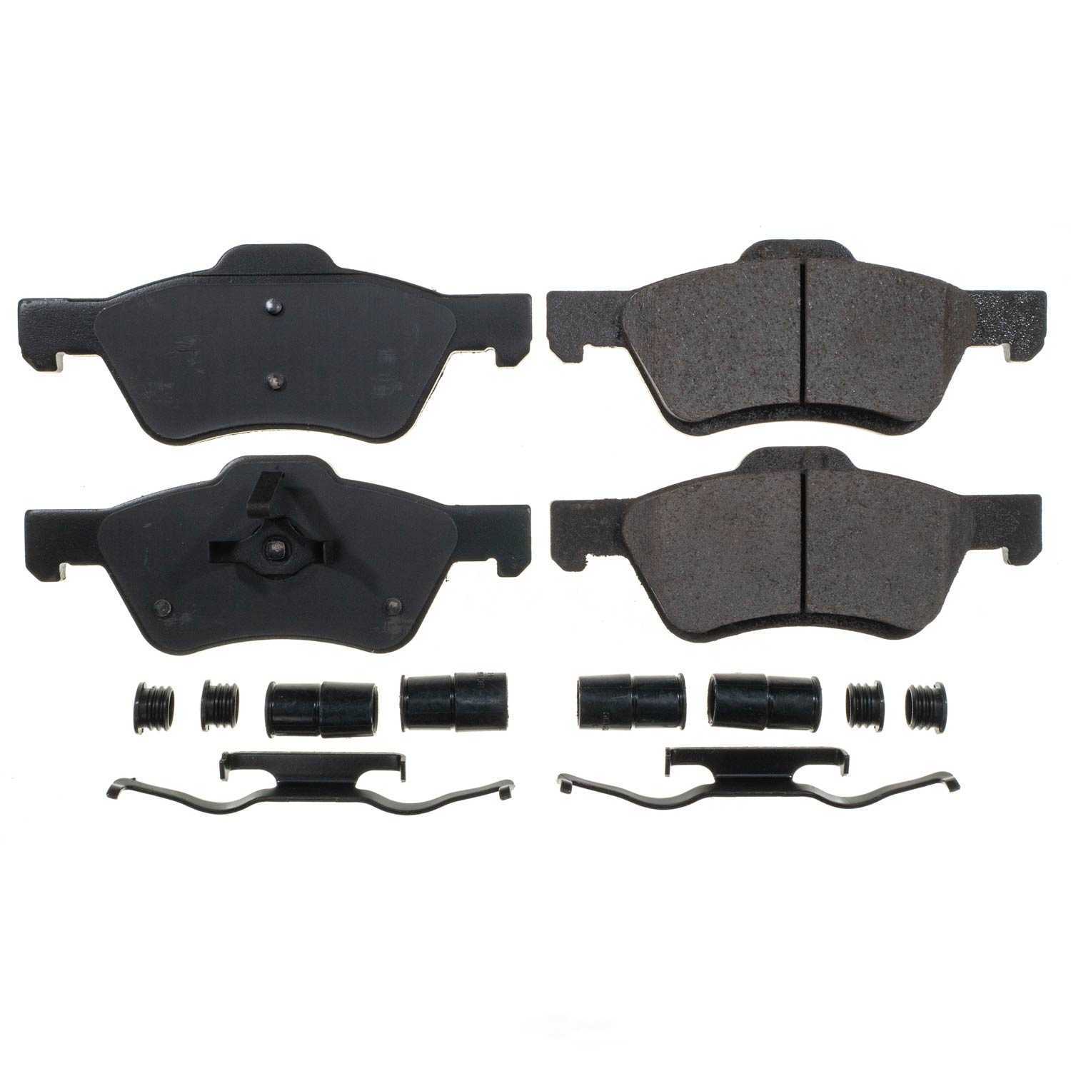 POWER STOP - Power Stop - Front Z17 Low-Dust Ceramic Brake Pads with Hardware (Front) - PWS 17-1047B