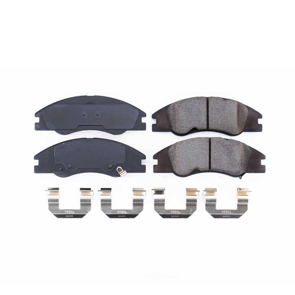 POWER STOP - Power Stop - Front Z17 Low-Dust Ceramic Brake Pads with Hardware (Front) - PWS 17-1074
