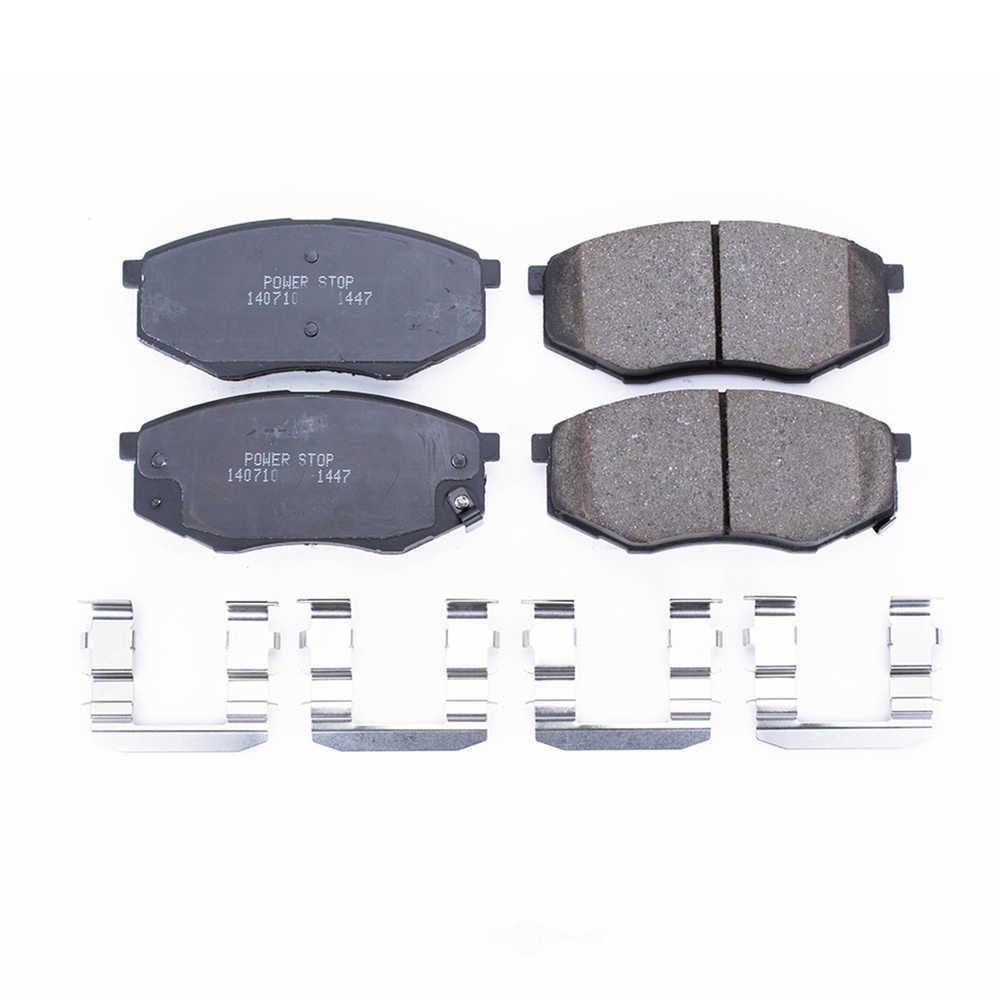 POWER STOP - Power Stop - Front Z17 Low-Dust Ceramic Brake Pads with Hardware (Front) - PWS 17-1447