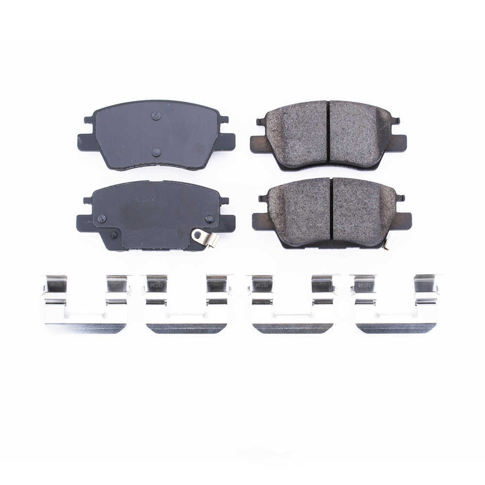 POWER STOP - Power Stop - Front Z17 Low-Dust Ceramic Brake Pads with Hardware (Front) - PWS 17-1844
