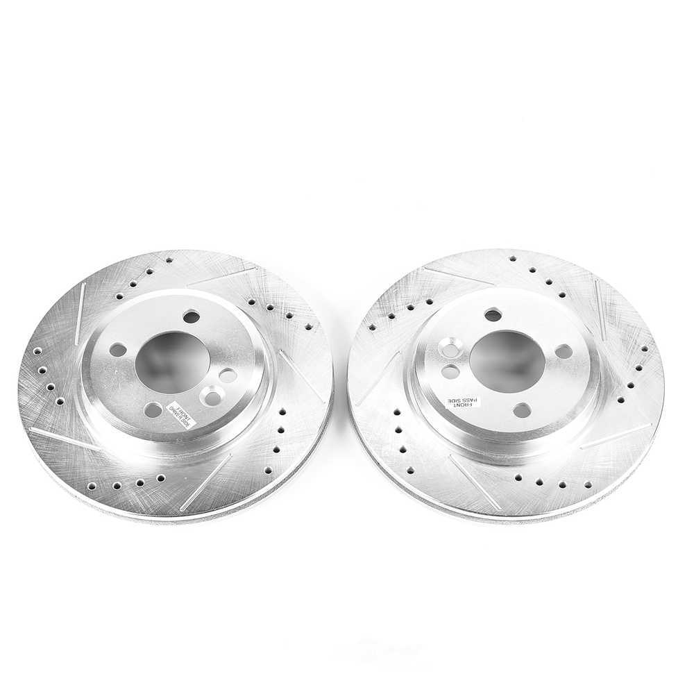 POWER STOP - Power Stop - Front Drilled, Slotted and Zinc Plated Brake Rotor Pair - C - PWS EBR651XPR