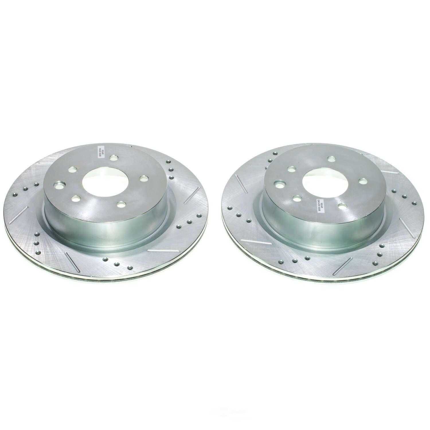 POWER STOP - Power Stop - Rear Drilled, Slotted and Zinc Plated Brake Rotor Pair - Co (Rear) - PWS JBR1144XPR