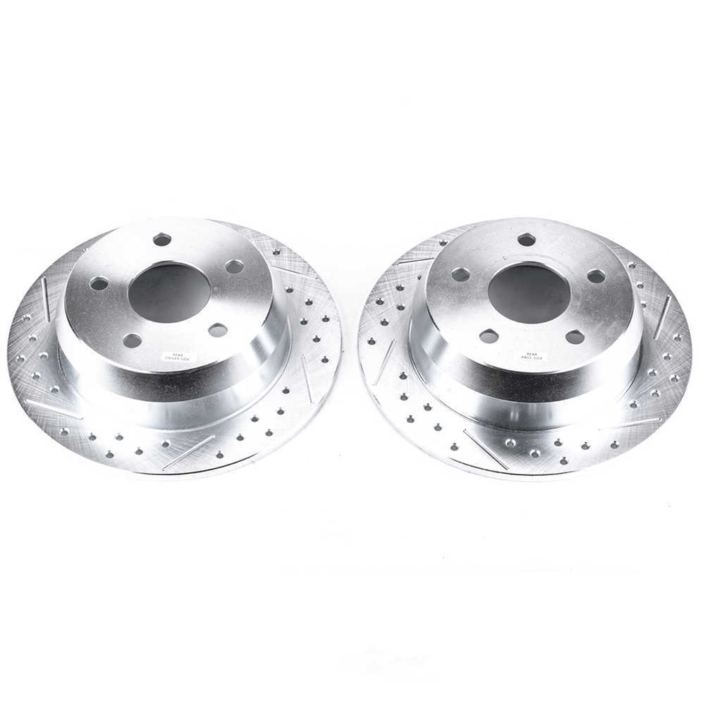 POWER STOP - Power Stop - Rear Drilled, Slotted and Zinc Plated Brake Rotor Pair - Co - PWS AR8743XPR
