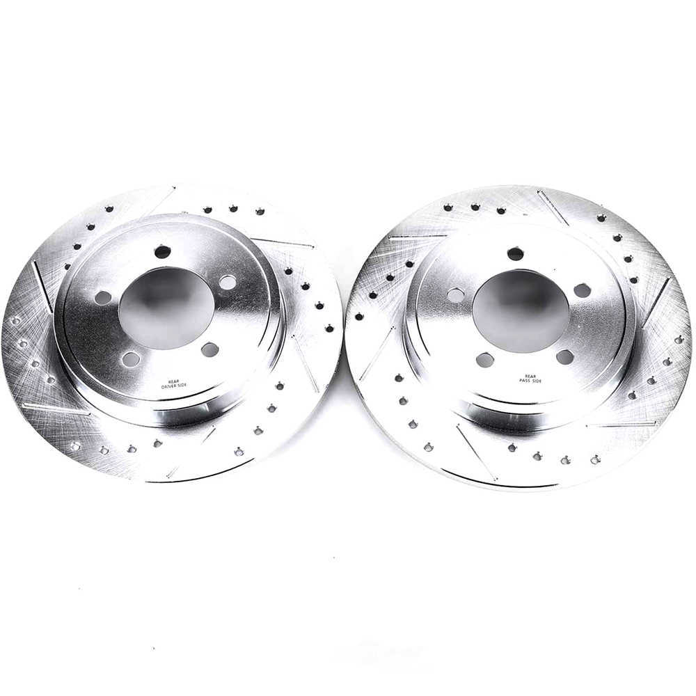 POWER STOP - Power Stop - Rear Drilled, Slotted and Zinc Plated Brake Rotor Pair - Co (Rear) - PWS AR8587XPR