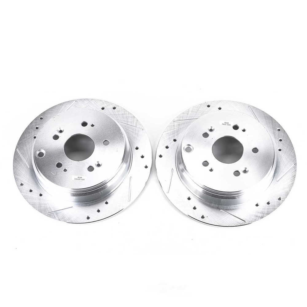 POWER STOP - Power Stop - Rear Drilled, Slotted and Zinc Plated Brake Rotor Pair - Co (Rear) - PWS JBR1158XPR