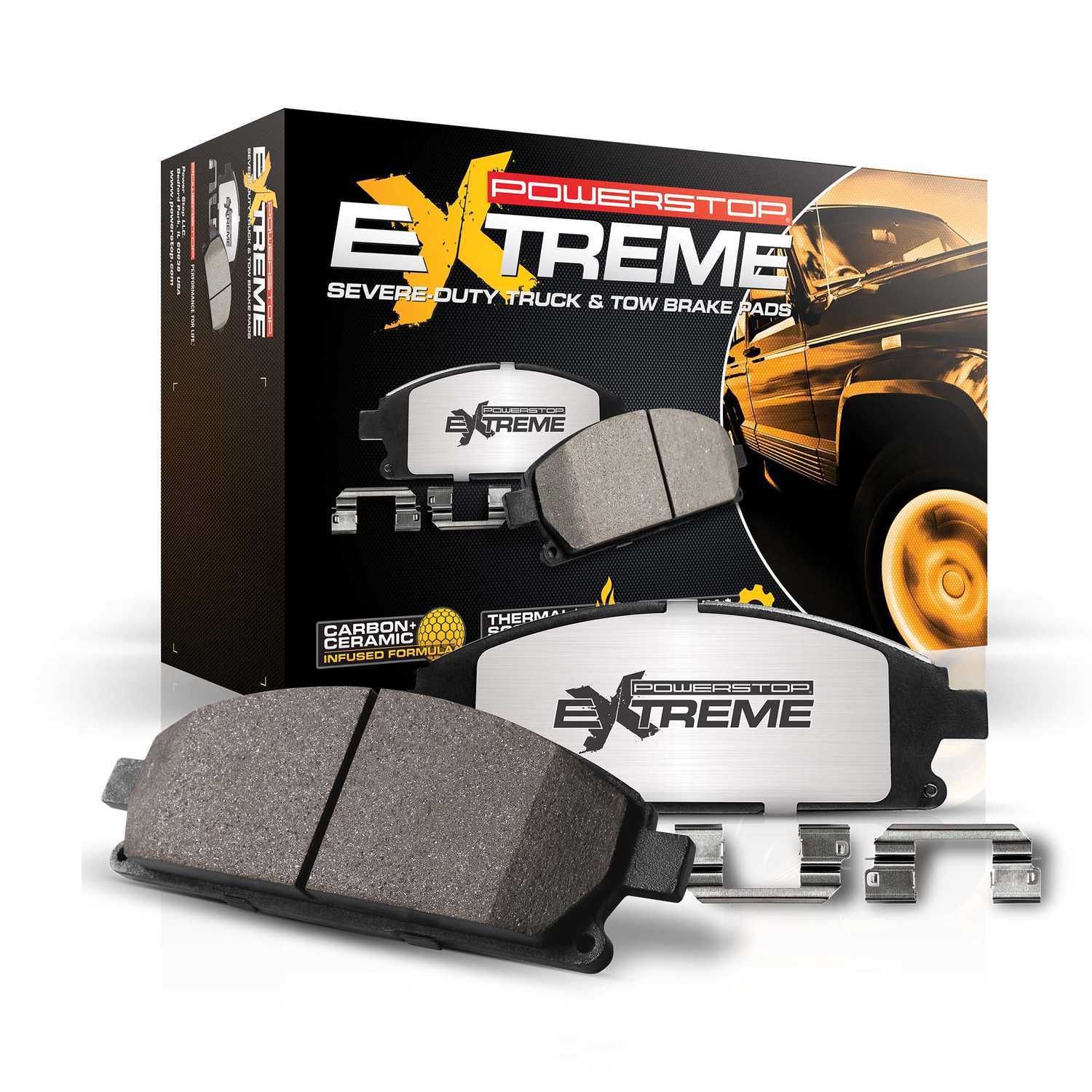POWER STOP - Z36 Truck and Tow Carbon Fiber-Ceramic Brake Pads with Hardware - PWS Z36-1316