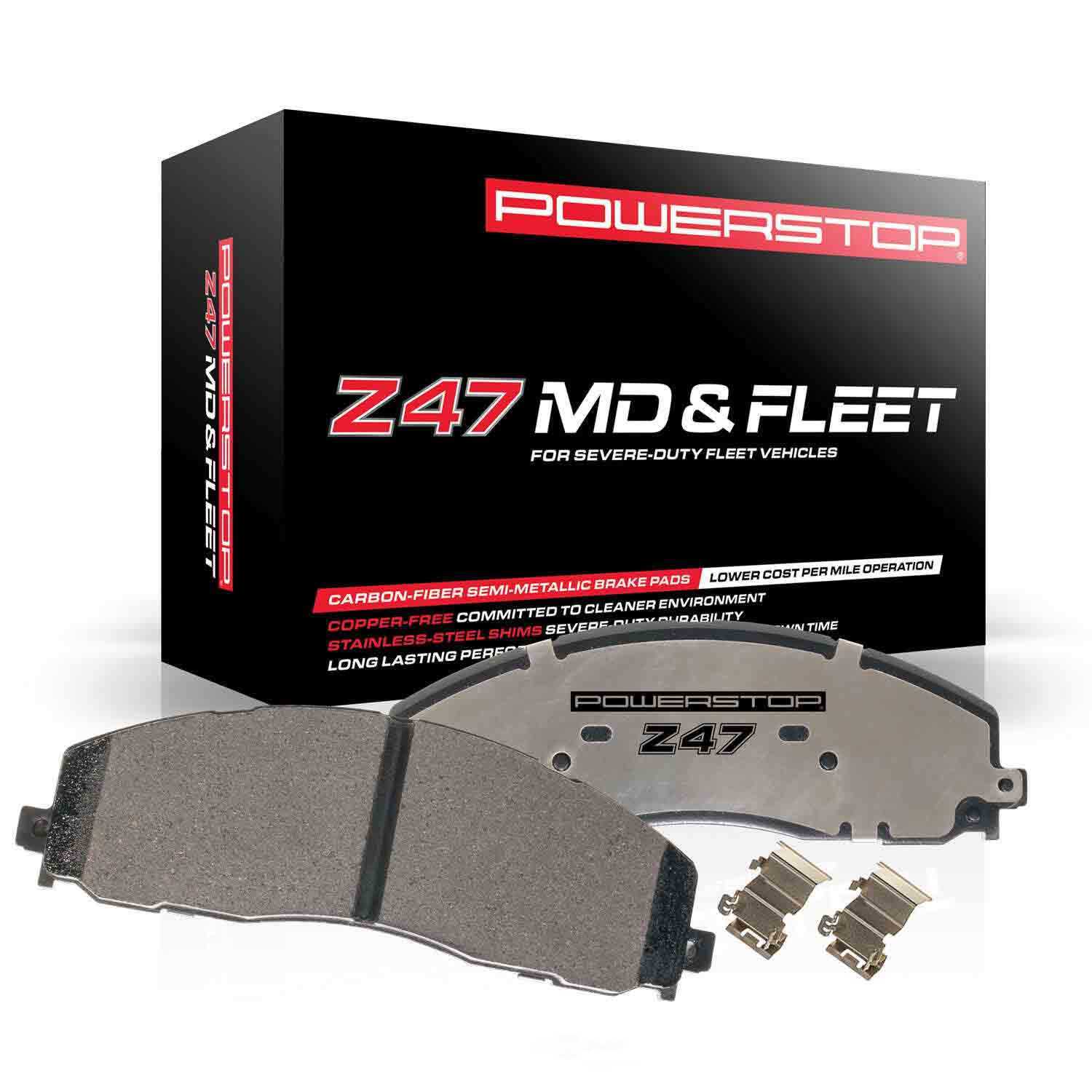 POWER STOP - Power Stop - Rear Z47 MD and Fleet Carbon-Fiber Semi-Met Brake Pads with (Rear) - PWS Z47-2280