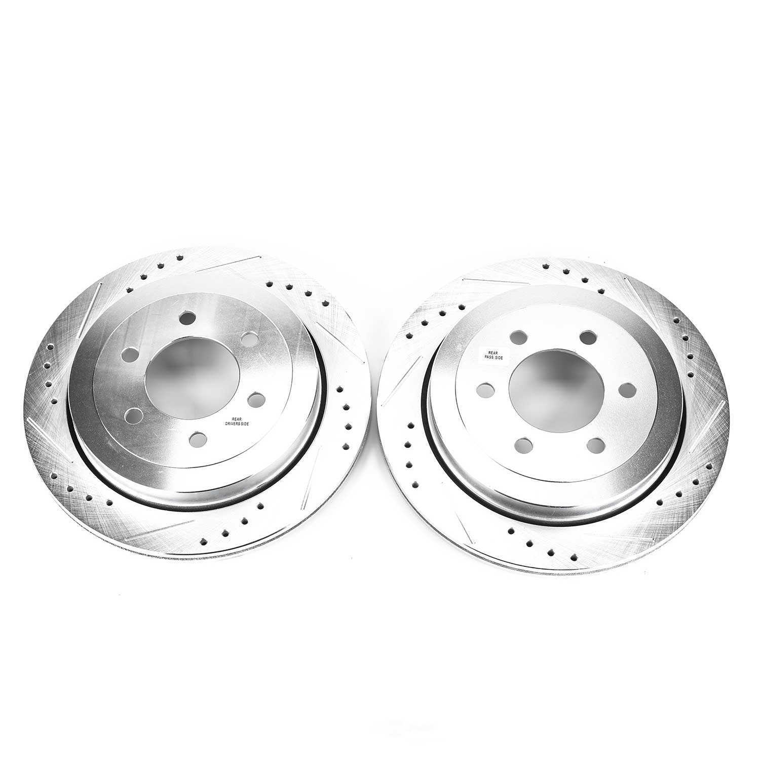 POWER STOP - Power Stop - Rear Drilled, Slotted and Zinc Plated Brake Rotor Pair - Co - PWS AR85124XPR