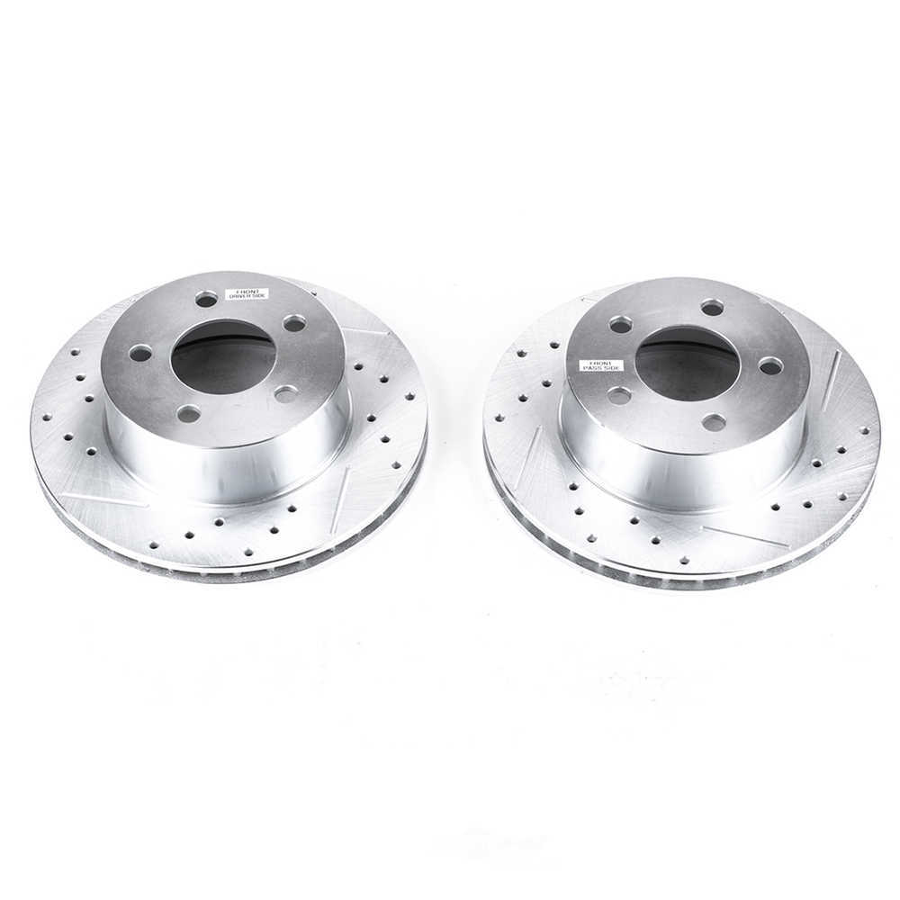 POWER STOP - Power Stop - Front Drilled, Slotted and Zinc Plated Brake Rotor Pair - C - PWS AR8722XPR