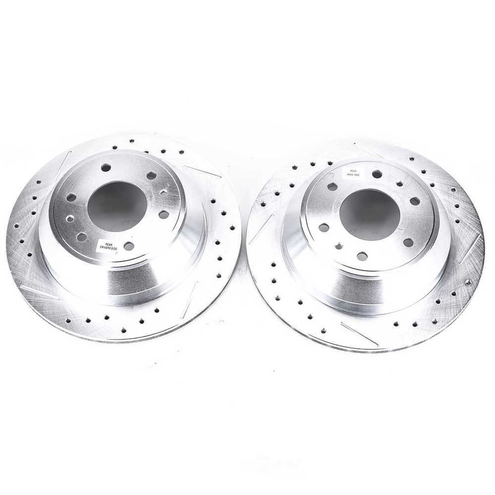 POWER STOP - Power Stop - Rear Drilled, Slotted and Zinc Plated Brake Rotor Pair - Co - PWS AR8647XPR