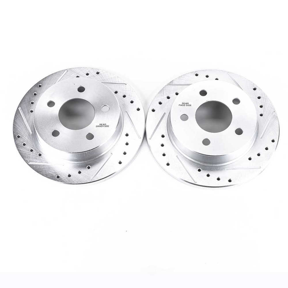 POWER STOP - Power Stop - Rear Drilled, Slotted and Zinc Plated Brake Rotor Pair - Co - PWS AR8142XPR