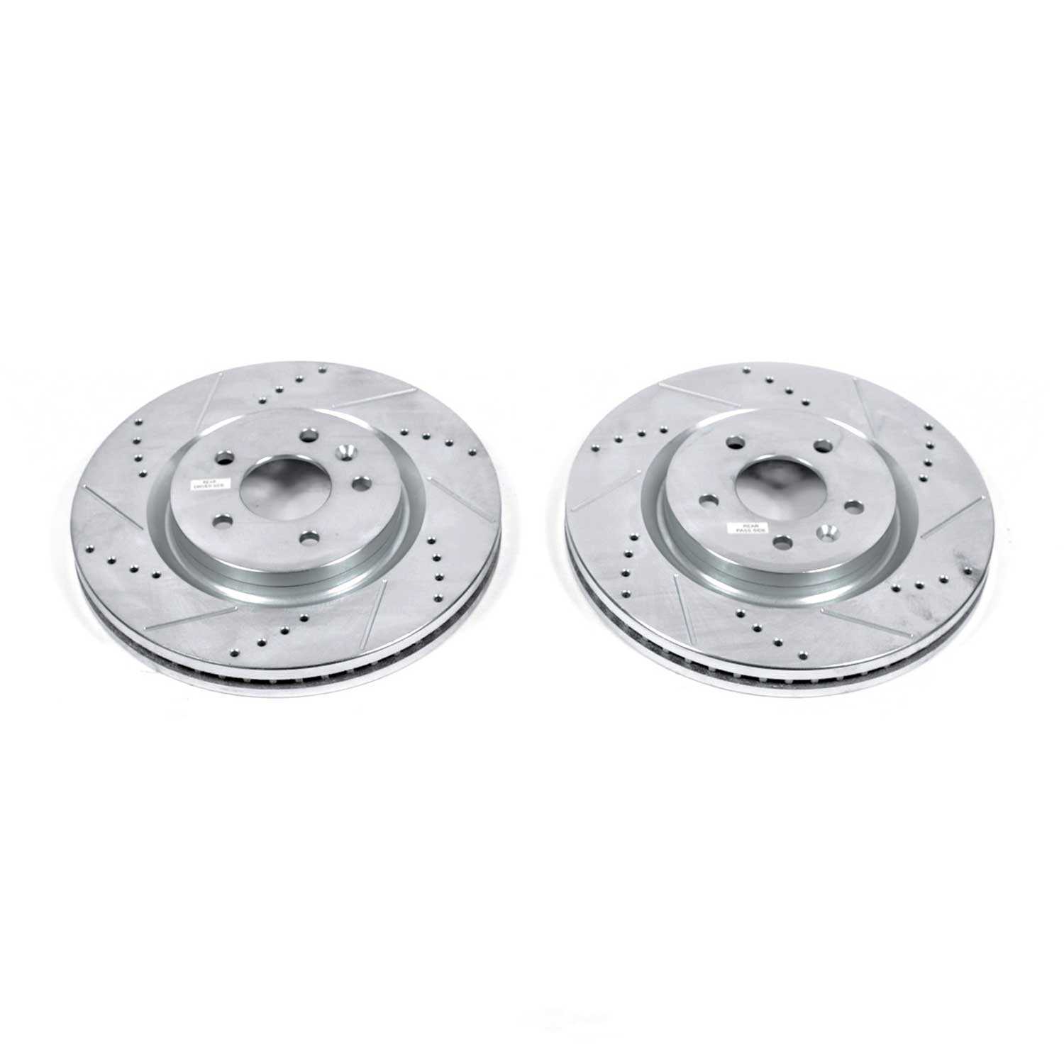 POWER STOP - Power Stop - Front Drilled, Slotted and Zinc Plated Brake Rotor Pair - C (Front) - PWS AR85137XPR