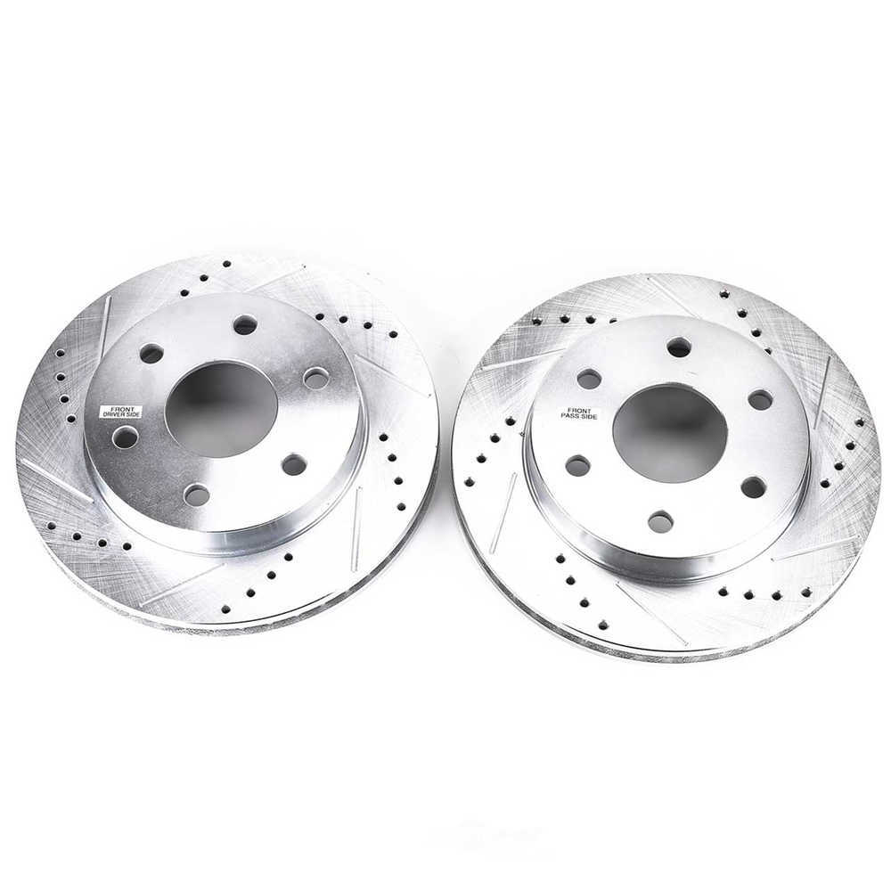POWER STOP - Power Stop - Front Drilled, Slotted and Zinc Plated Brake Rotor Pair - C (Front) - PWS AR8640XPR