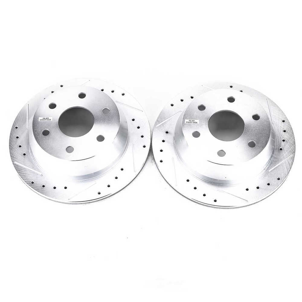 POWER STOP - Power Stop - Rear Drilled, Slotted and Zinc Plated Brake Rotor Pair - Co (Rear) - PWS AR8641XPR