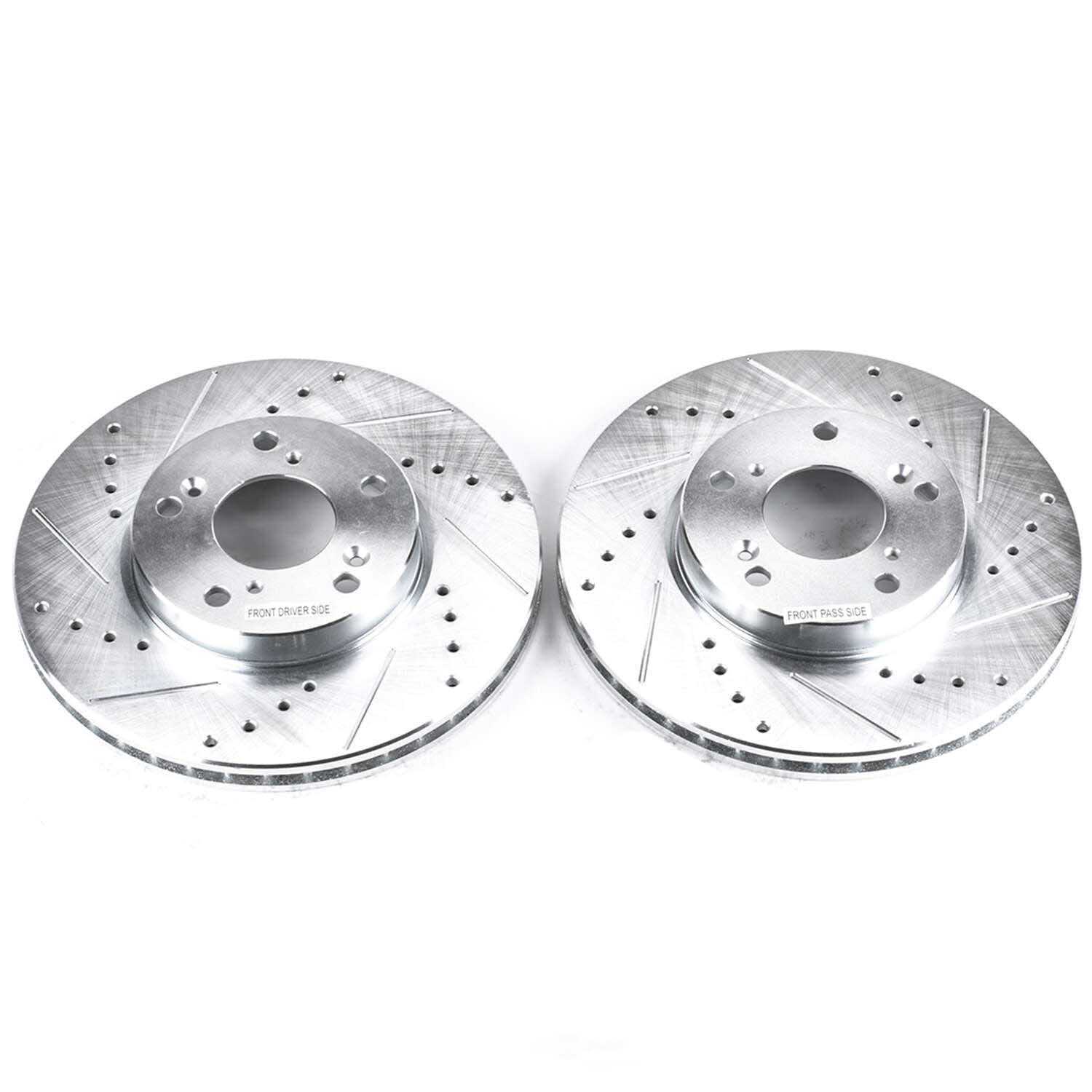 POWER STOP - Power Stop - Front Drilled, Slotted and Zinc Plated Brake Rotor Pair - C (Front) - PWS JBR709XPR