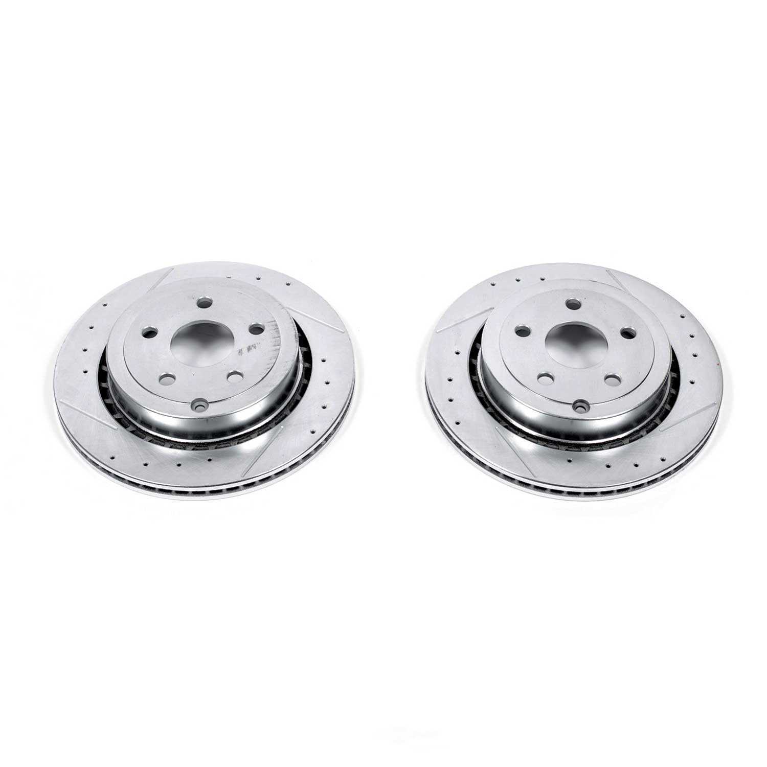 POWER STOP - Power Stop - Rear Drilled, Slotted and Zinc Plated Brake Rotor Pair - Co (Rear) - PWS AR82137XPR
