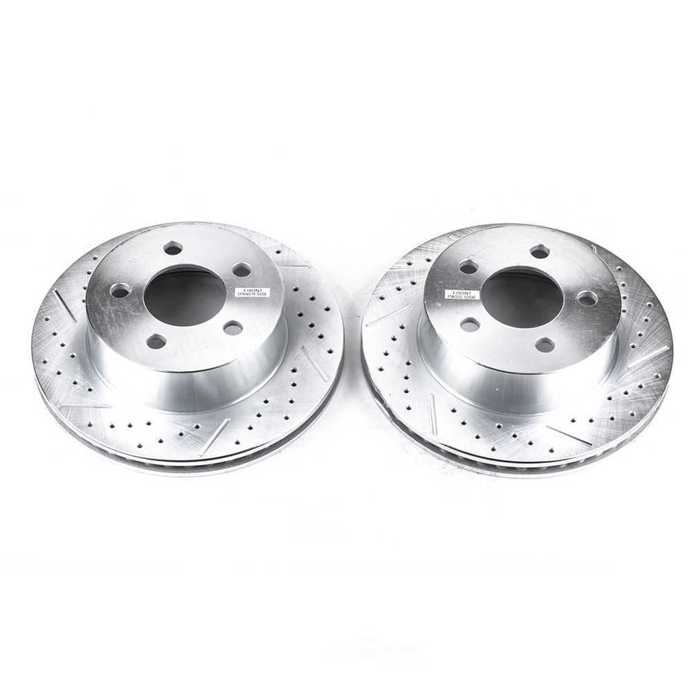POWER STOP - Power Stop - Front Drilled, Slotted and Zinc Plated Brake Rotor Pair - C - PWS AR8745XPR
