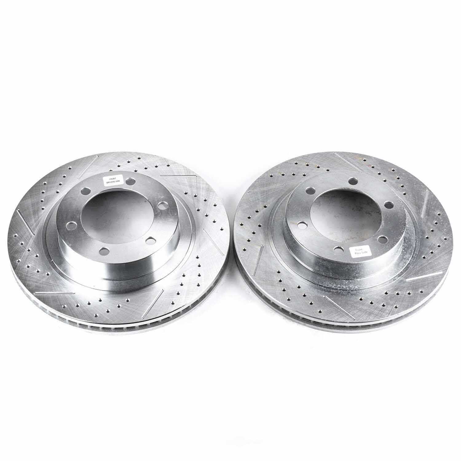 POWER STOP - Power Stop - Front Drilled, Slotted and Zinc Plated Brake Rotor Pair - C - PWS JBR975XPR