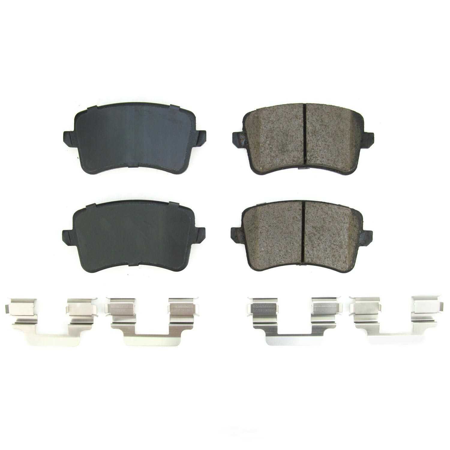 POWER STOP - Power Stop - Rear Z17 Low-Dust Ceramic Brake Pads with Hardware - PWS 17-1386B