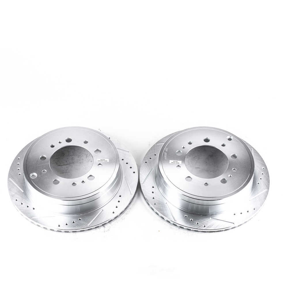 POWER STOP - Power Stop - Rear Drilled, Slotted and Zinc Plated Brake Rotor Pair - Co - PWS JBR1355XPR