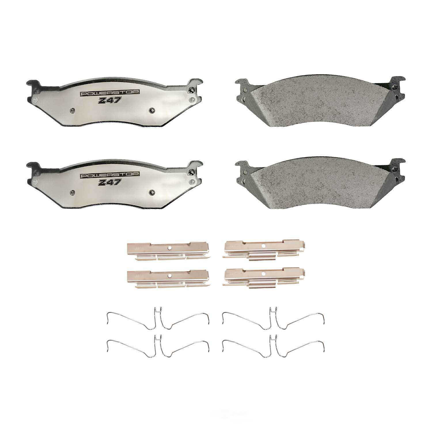 POWER STOP - Power Stop - Z47 MD and Fleet Carbon-Fiber Semi-Met Brake Pads with Hard - PWS Z47-1066