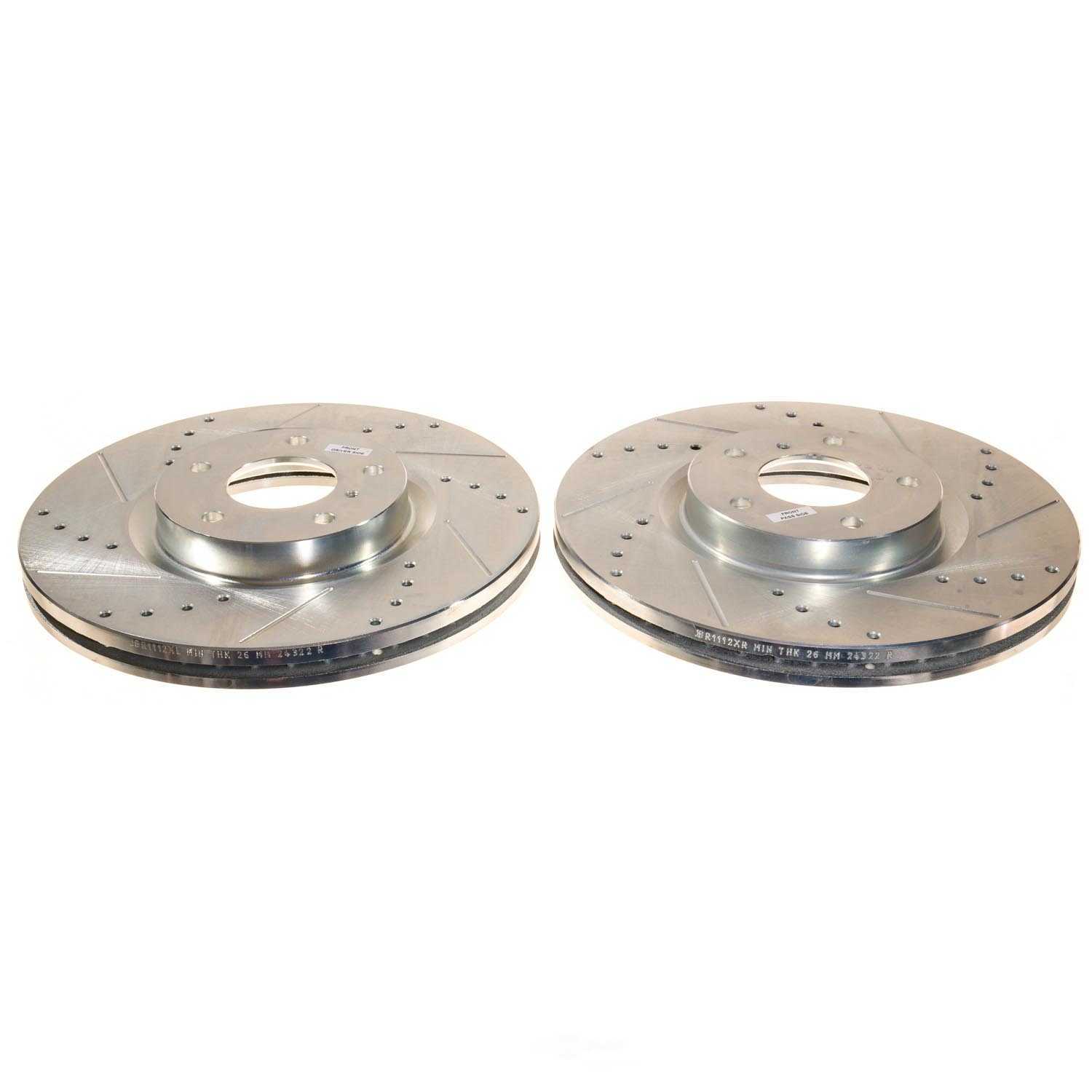 POWER STOP - Power Stop - Front Drilled, Slotted and Zinc Plated Brake Rotor Pair - C (Front) - PWS JBR1112XPR