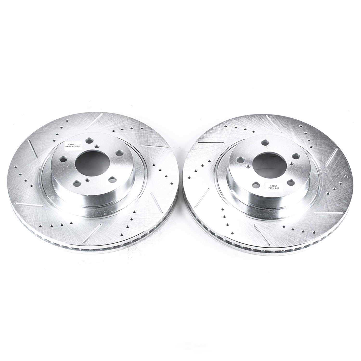POWER STOP - Power Stop - Front Drilled, Slotted and Zinc Plated Brake Rotor Pair - C - PWS JBR957XPR