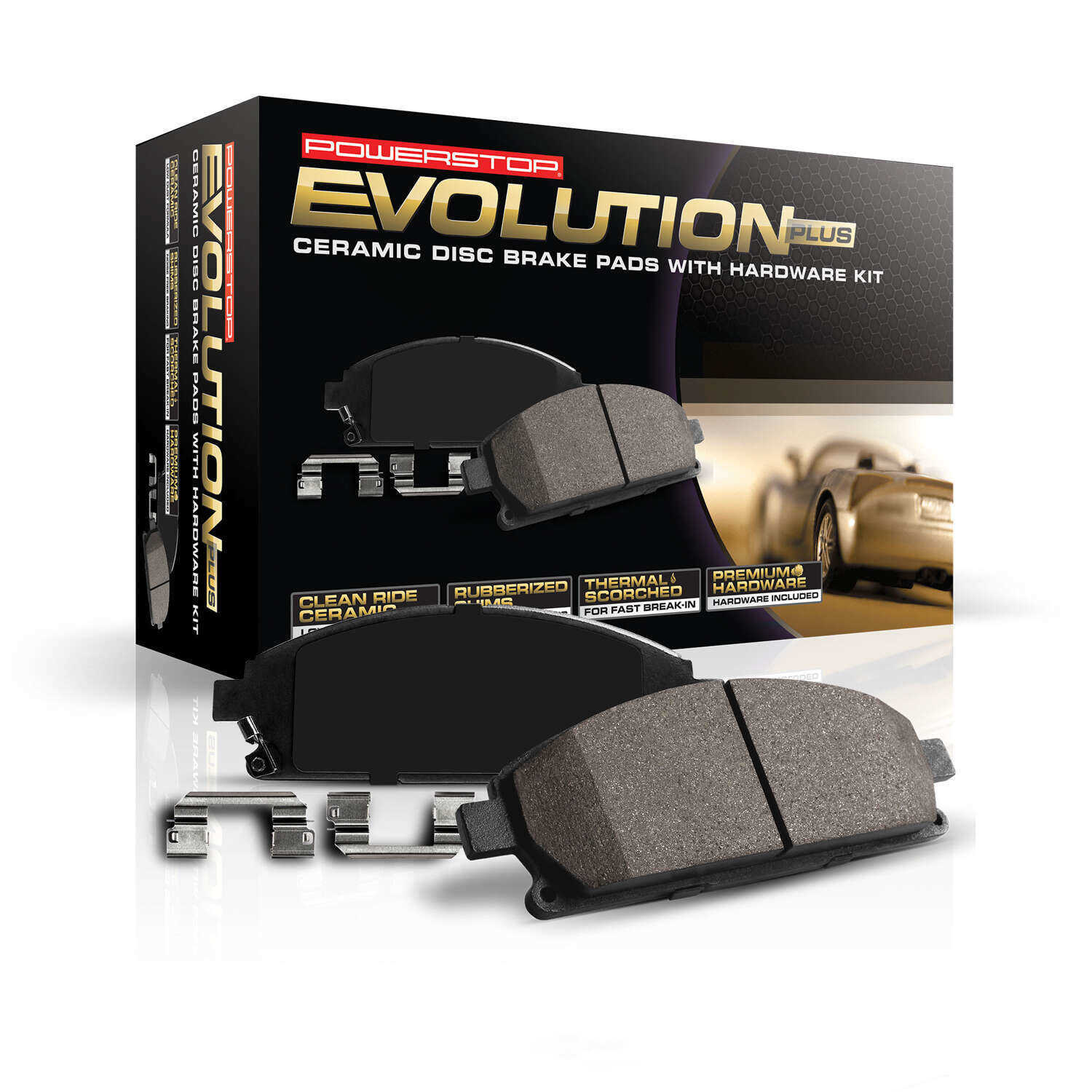 POWER STOP - Power Stop - Front Z17 Low-Dust Ceramic Brake Pads with Hardware (Front) - PWS 17-269